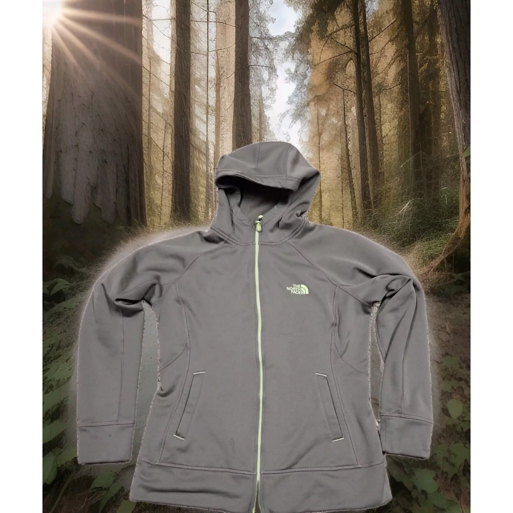 The North Face Full Zip Hoodie Womens Medium Gray Good Fleece Lined‎ Activewear
